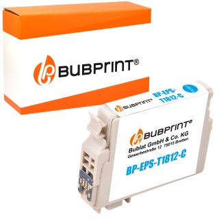 Bubprint Druckerpatrone kompatibel für Epson T1812 18XL für Expression Home XP-100 XP-102 XP-200 XP-205 XP-225 XP-302 XP-30 XP-305 XP-402 XP-405 Cyan Neue Chip Version