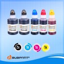 Bubprint 5 Tintentank kompatibel für Epson 102 EcoTank Tintenflaschen Schwarz Cyan Magenta Gelb