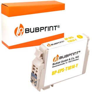 Bubprint Druckerpatrone kompatibel für Epson T1814 18XL für Expression Home XP-100 XP-102 XP-200 XP-205 XP-225 XP-302 XP-305 XP-402 XP-405 Yellow Neue Chip Version