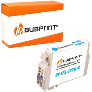 Bubprint Druckerpatrone kompatibel für Epson 603 XL Cyan Neue Chip Version