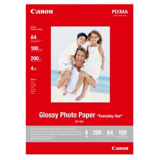 ORIGINAL Canon Papier Weiss GP-501 A4 0775B001 Fotopapier, DIN A4, 200 g/m², 100 Blatt, glossy