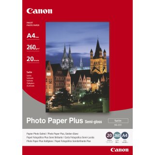 ORIGINAL Canon Papier Weiss SG-201 A4 1686B021 Canon Plus Fotopapier /SG201 A4 weiß 260g Inh. 20 Blatt
