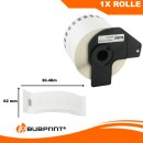 Bubprint Etiketten kompatibel für Brother DK-22205 #2205 62mm x 30,48m
