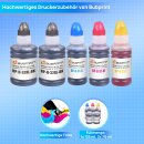Kompatibel für HP 31 32 XL 5x Tintenflaschen Schwarz/Cyan/Magenta/Gelb von Bubprint