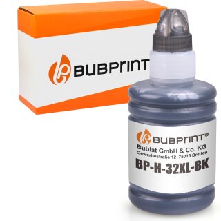 Kompatibel für HP 32 XL 1x Tintenflasche Schwarz von Bubprint