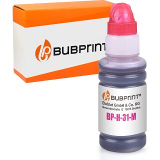 Kompatibel für HP 31 XL 1x Tintenflasche Magenta von Bubprint