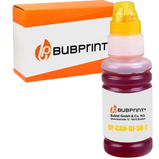 Kompatibel für Canon GI-50 1x Tintenflasche Gelb von Bubprint