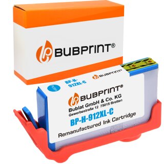 Kompatibel für HP 912XL 1x Tintenpatrone Cyan von Bubprint