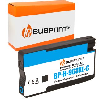 Kompatibel für HP 963XL 1x Tintenpatrone Cyan von Bubprint