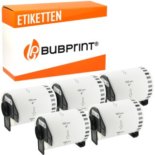 Bubprint 5x Etiketten kompatibel für Brother DK-22243 102mm x 30,48m