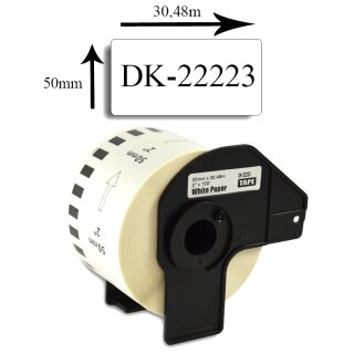Bubprint Etiketten kompatibel für Brother DK-22223 50mm x 30,48m