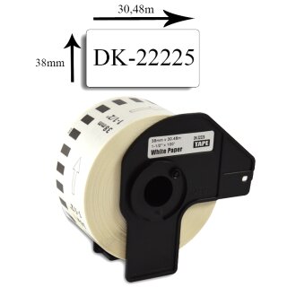 Bubprint Etiketten kompatibel für Brother DK-22225 38mm x 30,48m