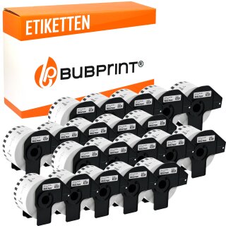 Bubprint 20x Etiketten kompatibel für Brother DK-22223 50mm x 30,48m SET
