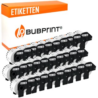 Bubprint 30x Etiketten kompatibel für Brother DK-22223 50mm x 30,48m SET