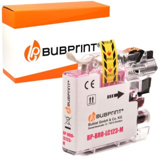 Bubprint Druckerpatrone Magenta kompatibel f&uuml;r Brother LC-123M LC123M LC-125 XL mit Chip