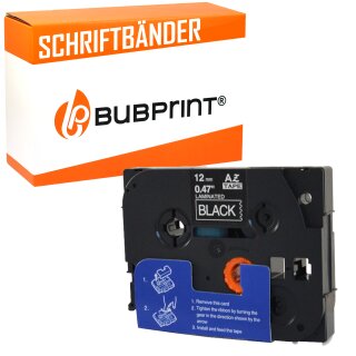 Bubprint Schriftband kompatibel für Brother TZe-335 TZe335 weiß/schwarz 12mm 8m