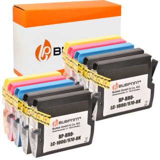 Bubprint 10 Druckerpatronen kompatibel für Brother LC1000 LC970 LC-1000 LC-970