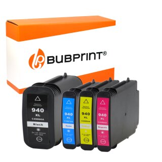Bubprint 4 Druckerpatronen kompatibel für HP 940XL 940XL SET mit Chip und Füllstand