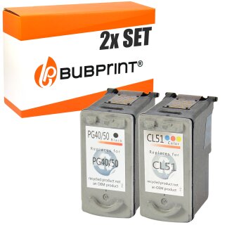 Bubprint 2 Druckerpatronen kompatibel für Canon PG-50 black CL-51 color
