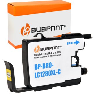 Bubprint Patrone Cyan kompatibel für Brother LC-1280 LC1280 XL