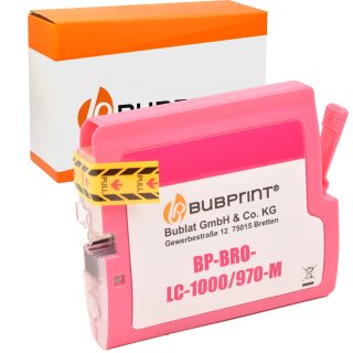 Bubprint Patrone Magenta kompatibel für Brother LC1000 LC970 LC-1000 LC-970