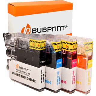 Bubprint 4 Druckerpatronen kompatibel für Brother LC-1100 LC-980  black cyan magenta yellow