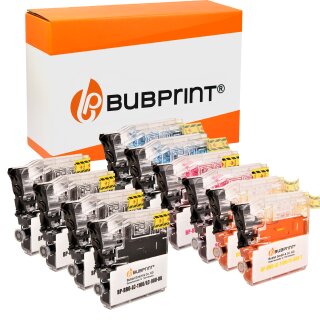 Bubprint 10 Druckerpatronen kompatibel für Brother LC-1100 LC-980  black cyan magenta yellow