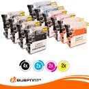 Bubprint 10 Druckerpatronen kompatibel für Brother LC-1100 LC-980  black cyan magenta yellow