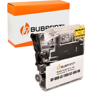 Bubprint Patrone Black kompatibel für Brother LC1100 LC980 LC-1100 LC-980