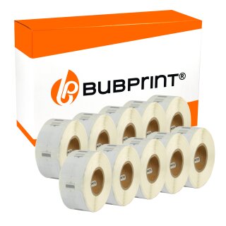 Bubprint 10x Etikettenrolle kompatibel für Dymo 11353 S0722530 25x13mm SET