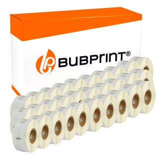 Bubprint 30x Etikettenrolle kompatibel für Dymo 11353 S0722530 25x13mm SET