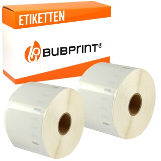Bubprint 2x Rollen Etiketten kompatibel für Dymo 99012 S0722400 89x36mm SET