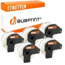 Bubprint 5x Rollen Etiketten kompatibel für Brother DK-22210 #2210 29mmx30,48m