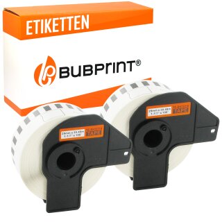 Bubprint 2x Rollen Etiketten kompatibel für Brother DK-22210 #2210 29mmx30,48m