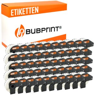 Bubprint 50x Rollen Etiketten kompatibel für Brother DK-22210 #2210 29mmx30,48m