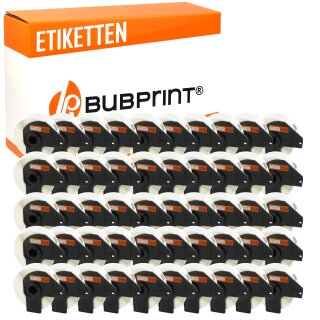 Bubprint 50x Rollen Etiketten kompatibel für Brother DK-11201 #1201 29mm x 90mm