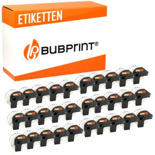Bubprint 30x Rollen Etiketten kompatibel für Brother DK-22210 #2210 29mmx30,48m