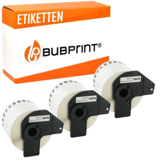 Bubprint 3x Rollen Etiketten kompatibel für Brother DK-22205 #2205 62mmx30,48m