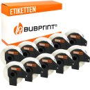 Bubprint 10x Rollen Etiketten kompatibel für Brother DK-11201 #1201 29mm x 90mm
