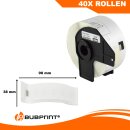 Bubprint 40x Rollen Etiketten kompatibel für Brother DK-11208 #1208 38x90mm