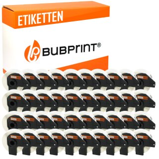 Bubprint 40x Rollen Etiketten kompatibel für Brother DK-11201 #1201 29mm x 90mm