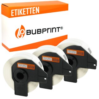 Bubprint 3x Rollen Etiketten kompatibel für Brother DK-11201 #1201 29mm x 90mm