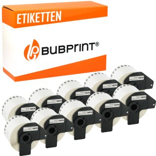 Bubprint 10x Rollen Etiketten kompatibel für Brother DK-22205 #2205 62mmx30,48m