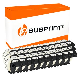 Bubprint 30x Rollen Etiketten kompatibel für Brother DK-22214 #2214 12mmx30,48m