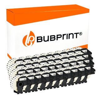 Bubprint 40x Rollen Etiketten kompatibel für Brother DK-22214 #2214 12mmx30,48m