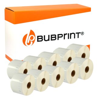 Bubprint 10x Etikettenrolle kompatibel für Dymo 11354 S0722540 57x32mm SET