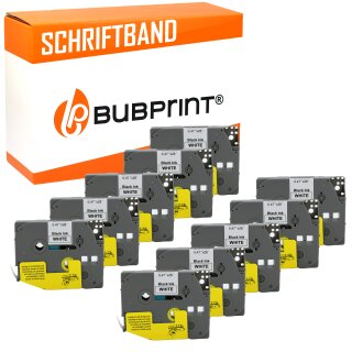 Bubprint 10x Schriftbänder kompatibel für Brother P-Touch TZe231 TZe-231 schwarz/weiß 12mm 8m SET