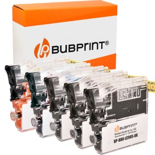 Bubprint 5 Druckerpatronen kompatibel für Brother LC-985  DCP-J125 MFC-J265