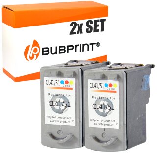 Bubprint 2 Druckerpatronen kompatibel für Canon CL-41 Color