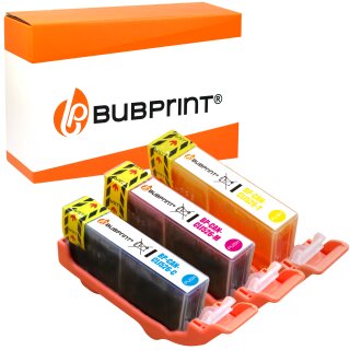 Bubprint 3 Druckerpatronen kompatibel für Canon CLI-526 cyan magenta yellow mit Chip